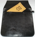 Holster f�r Kellnerb�rse / Taxib�rse / Bedienungsgeldbeutel, Echtes Leder, Farbe schwarz, Fach f�r Geldbeutel, 1 Einsteckfach f�r Stift und 1 f�r Block, G�rtelschlaufe ca. 5 cm