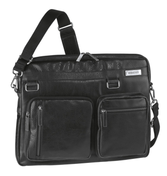 Laptop Tasche A4, 1 verstellbarer Schulterriemen/versetzbar, 1 Hauptfach, 4 Reißverschlussfächer, 1 Organizer