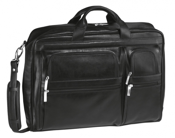 Aktentasche mit Laptop Fach, 1 verstellbarer Schulterriemen / abnehmbar, 1 Kurzgriff, 1 Hauptfach, 1 Laptop Fach, 5 Steckfächer, 5 Reißverschlussfächer, 1 abnehmbarer Ausweis Anhänger, 1 Organizer