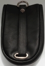 Megagroße Schlüsselglocke, Voll-Rind-Leder, für viele und lange Schlüssel, Farbe schwarz